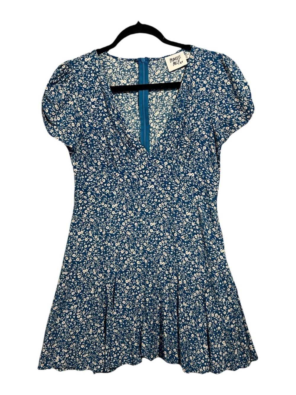 Princess Polly The Sting Dress 6 Blue Floral Mini Ruffle
